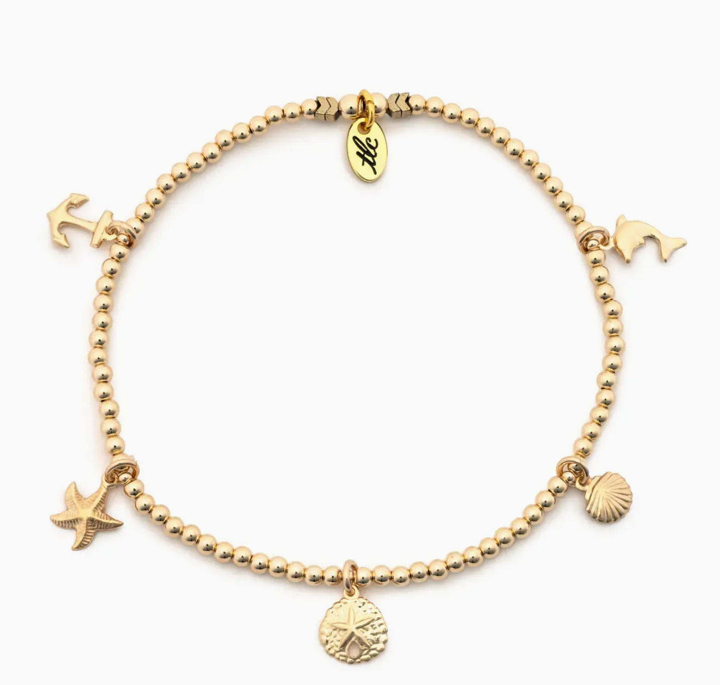Seaside - Gold Filled Charmed Anklet