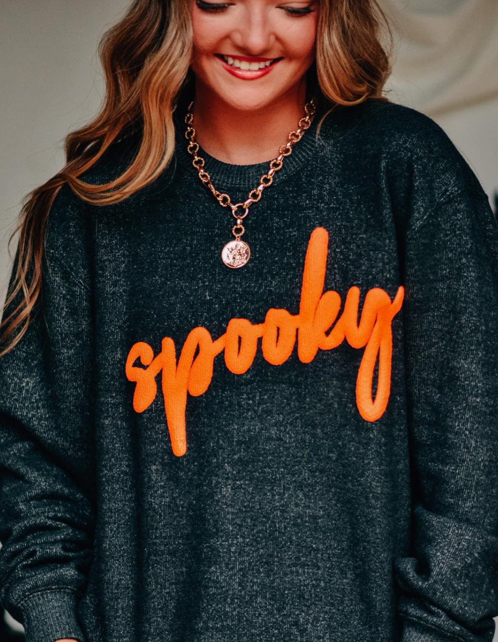Luxe Puffer Spooky Crewneck by Southern Bliss