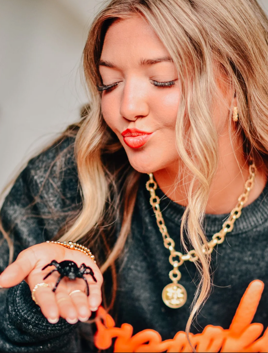 Luxe Puffer Spooky Crewneck by Southern Bliss