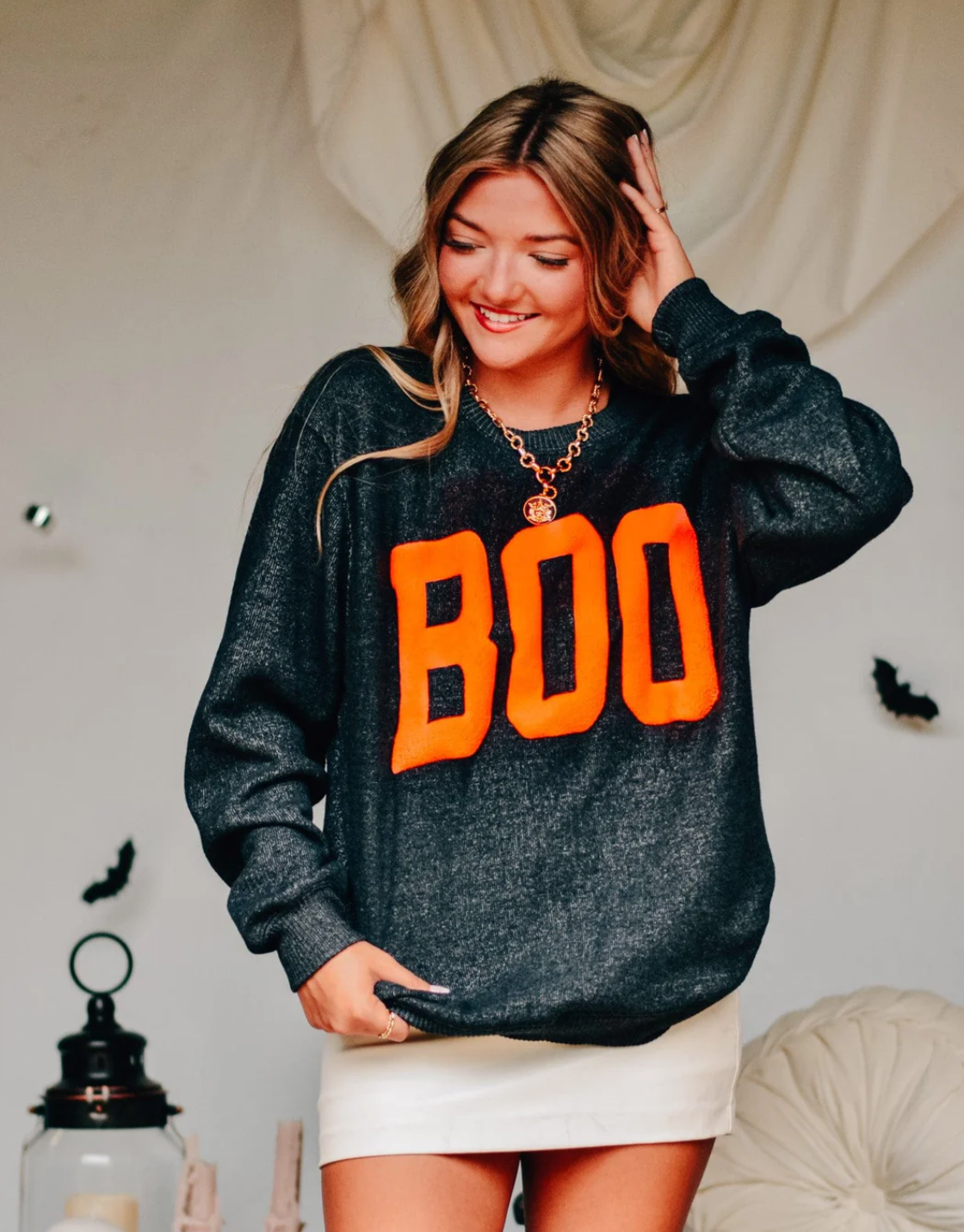 Luxe Puffer BOO Crewneck by Southern Bliss