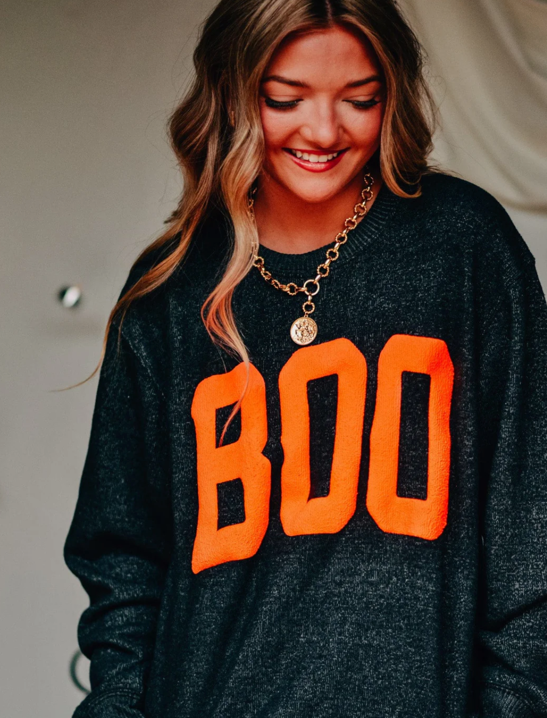 Luxe Puffer BOO Crewneck by Southern Bliss