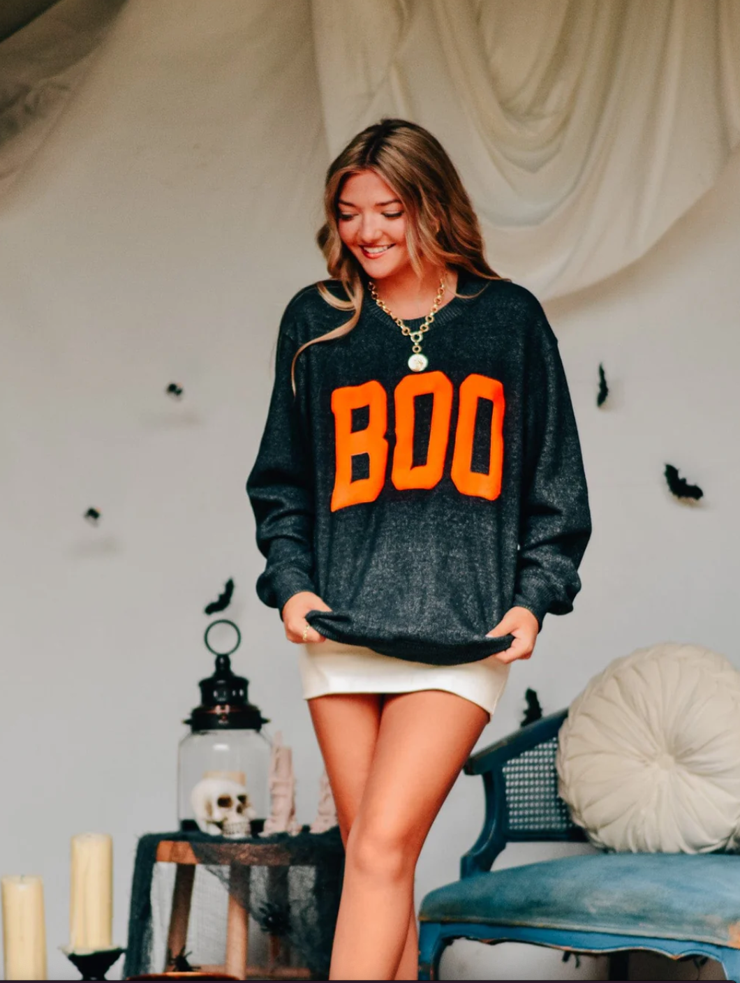 Luxe Puffer BOO Crewneck by Southern Bliss