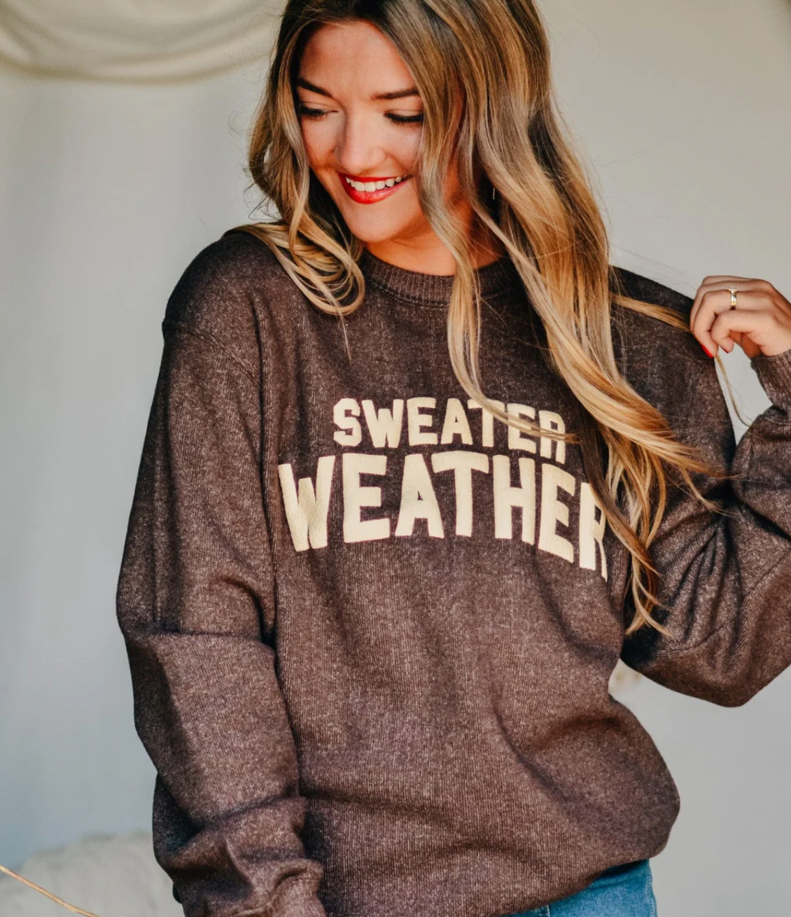 Luxe Puffer Sweater Weather Crewneck by Southern Bliss