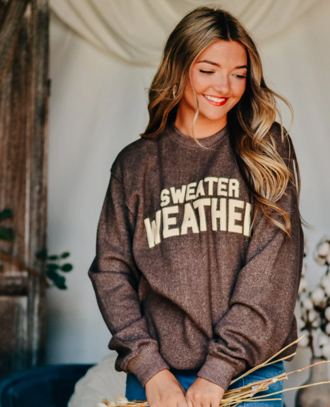 Luxe Puffer Sweater Weather Crewneck by Southern Bliss