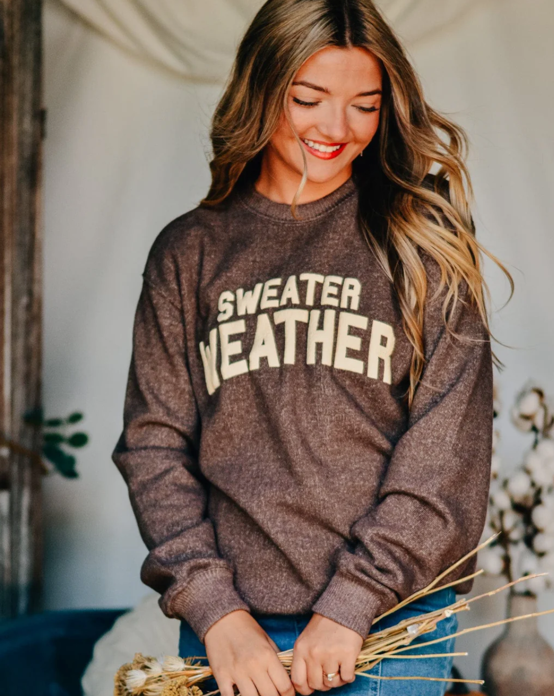 Luxe Puffer Sweater Weather Crewneck by Southern Bliss