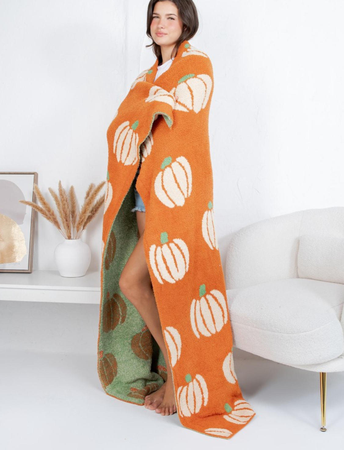 Animated Pumpkin Luxe Blanket