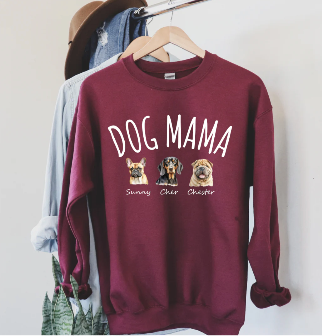 Dog Mama Custom Watercolor Crewneck