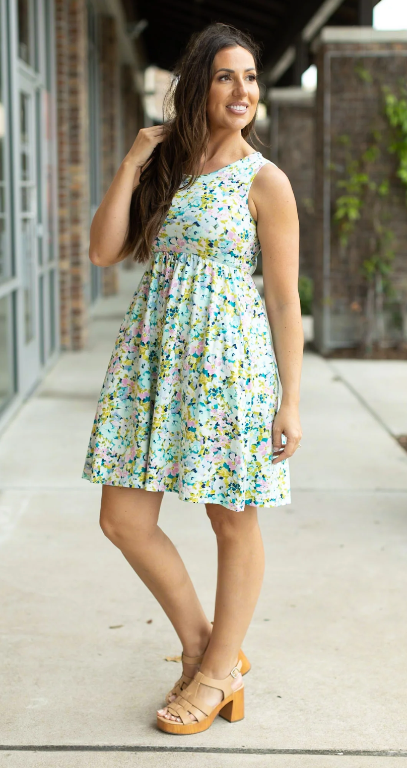 Kelsey Tank Dress - Mint Floral