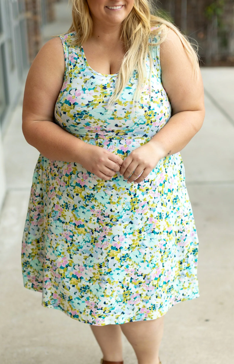 Kelsey Tank Dress - Mint Floral