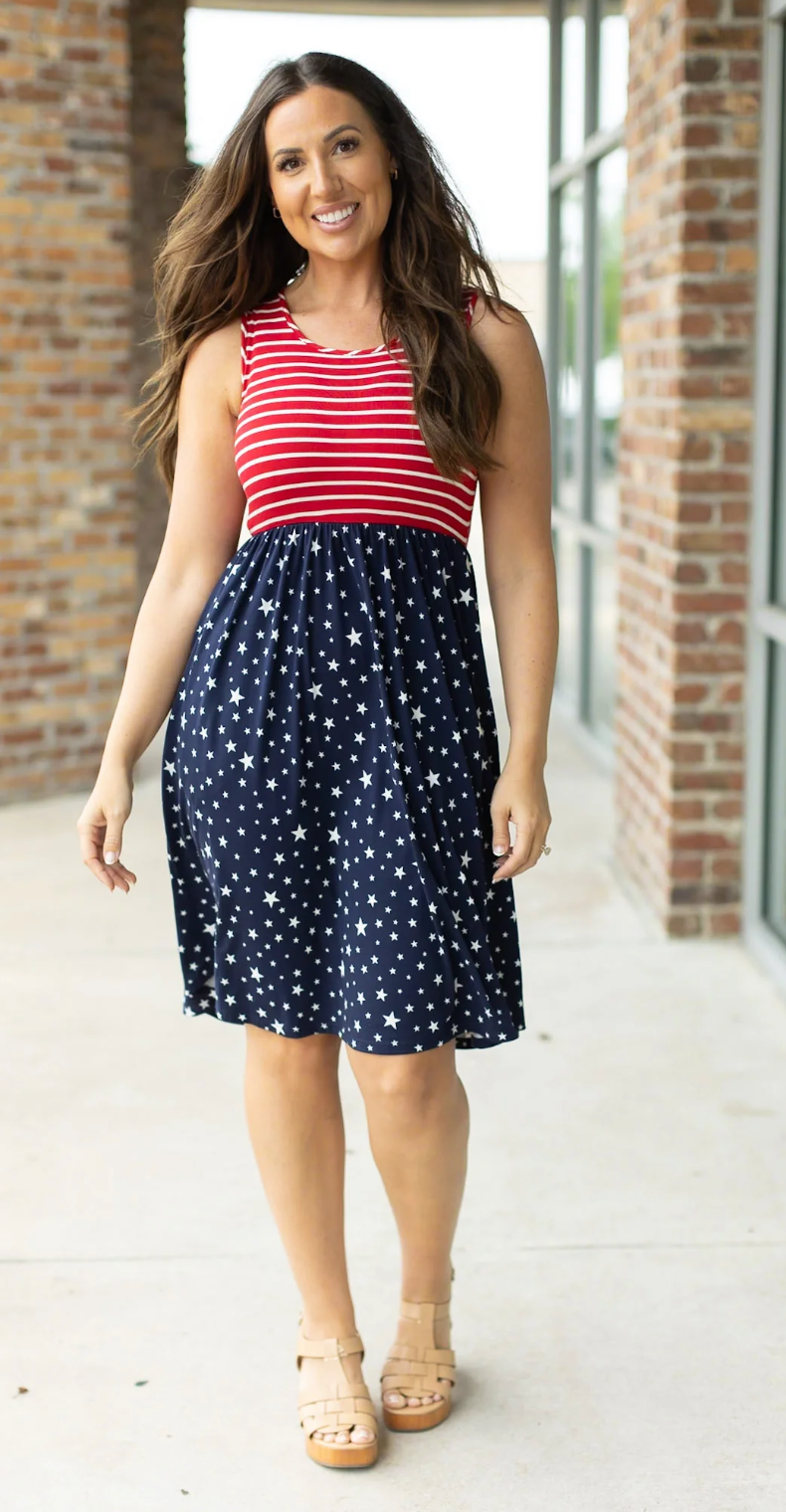Kelsey Tank Dress - Stars & Stripes
