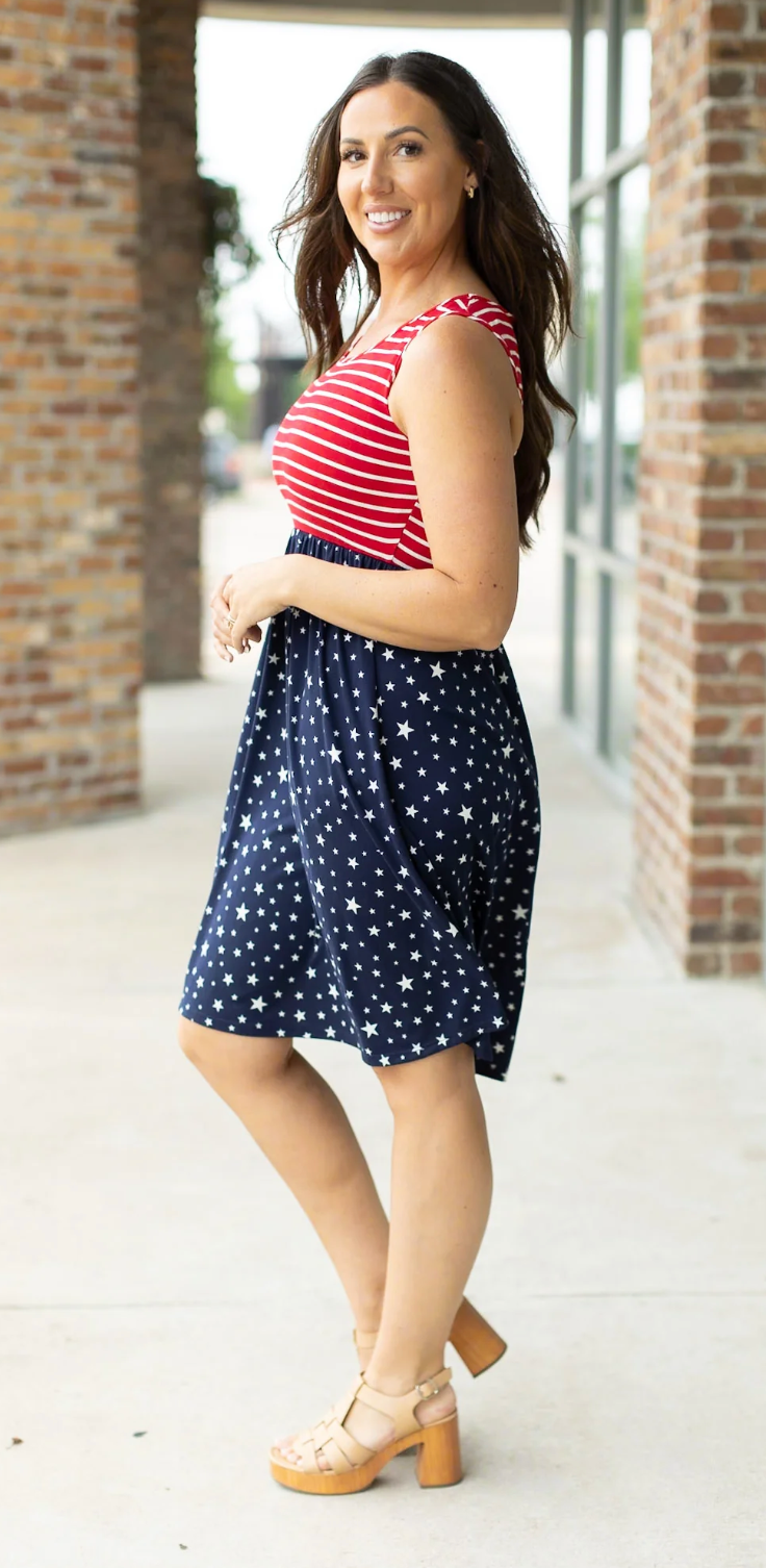 Kelsey Tank Dress - Stars & Stripes