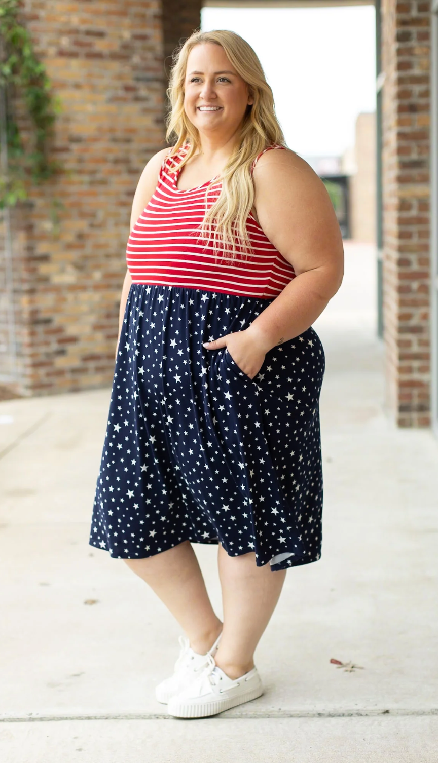 Kelsey Tank Dress - Stars & Stripes