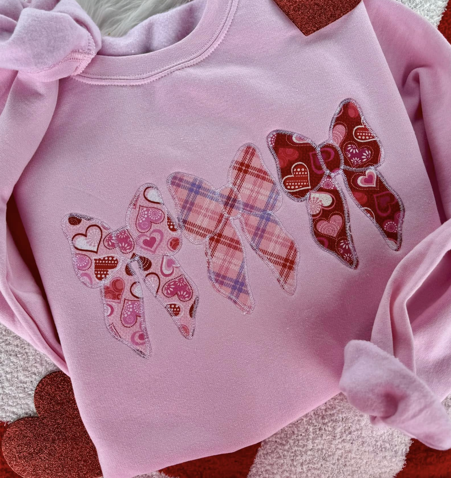Heartfelt Bows Crewneck Pullover
