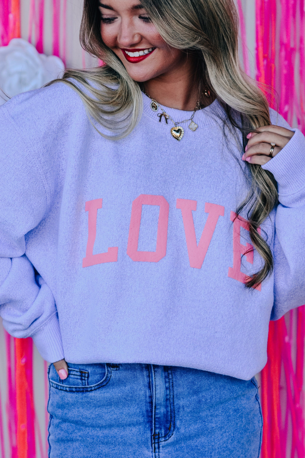 Luxe Puffer Love Crewneck
