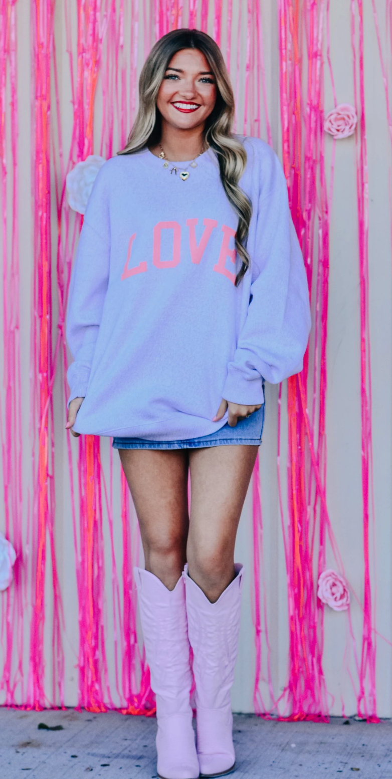 Luxe Puffer Love Crewneck