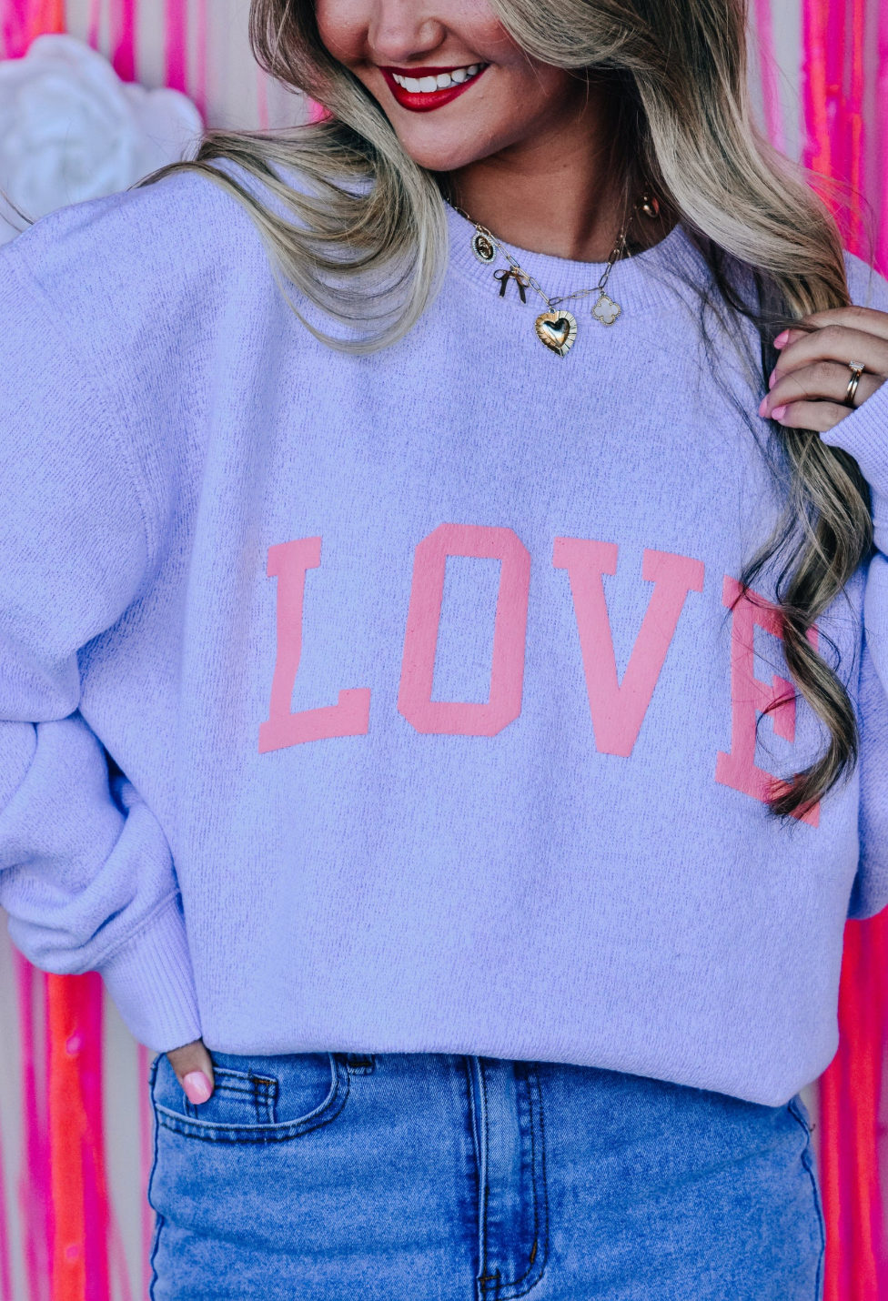 Luxe Puffer Love Crewneck