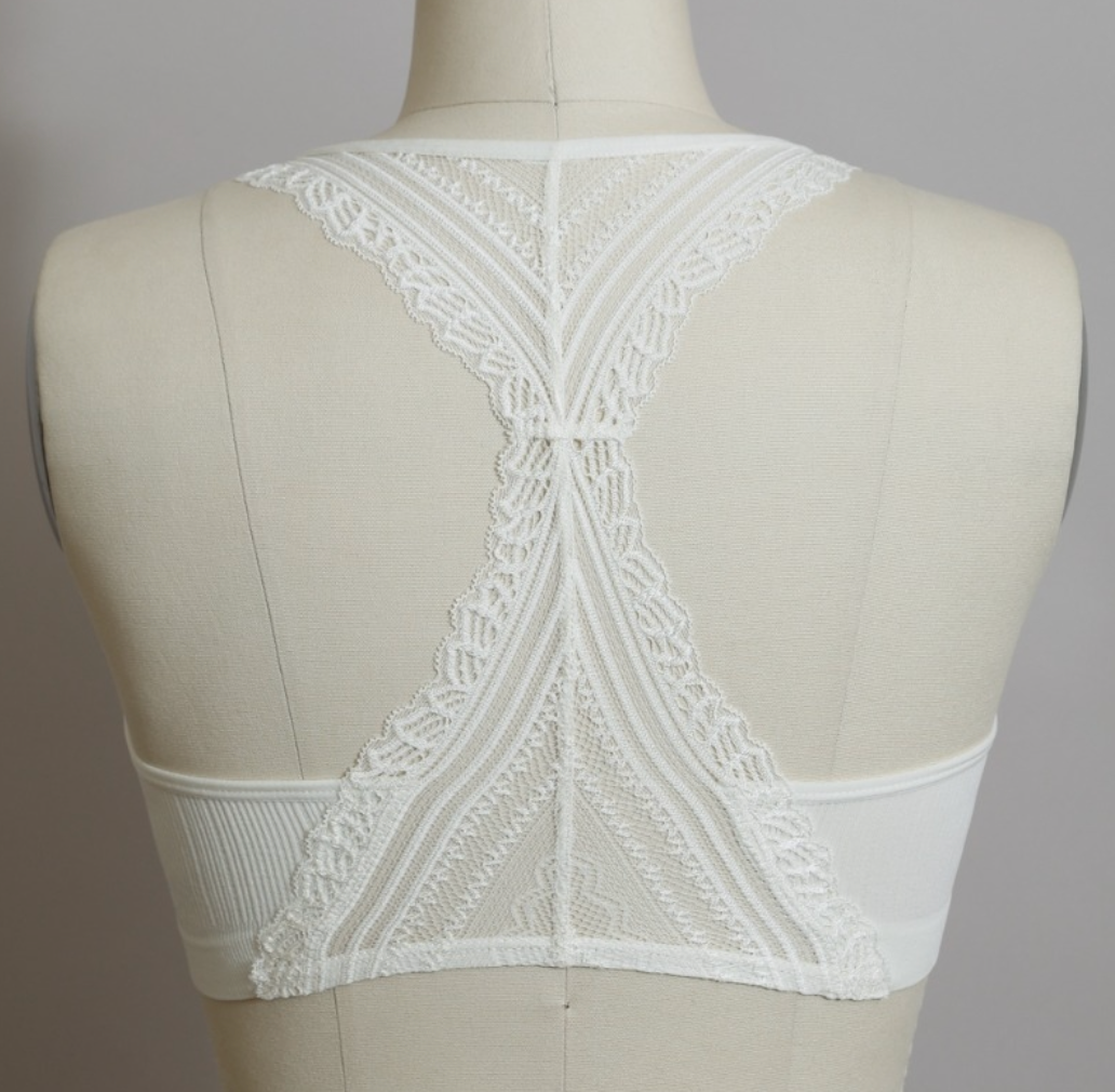 Seamless Front Lace Racerback Bralette