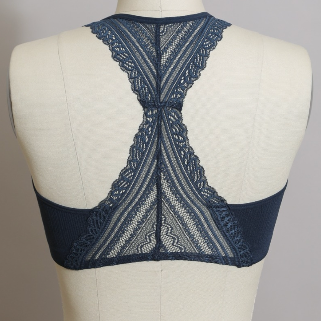Seamless Front Lace Racerback Bralette