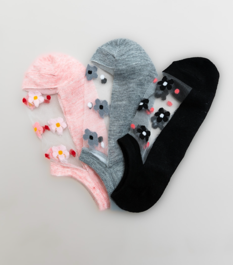 Springtime Floral Mesh Socks