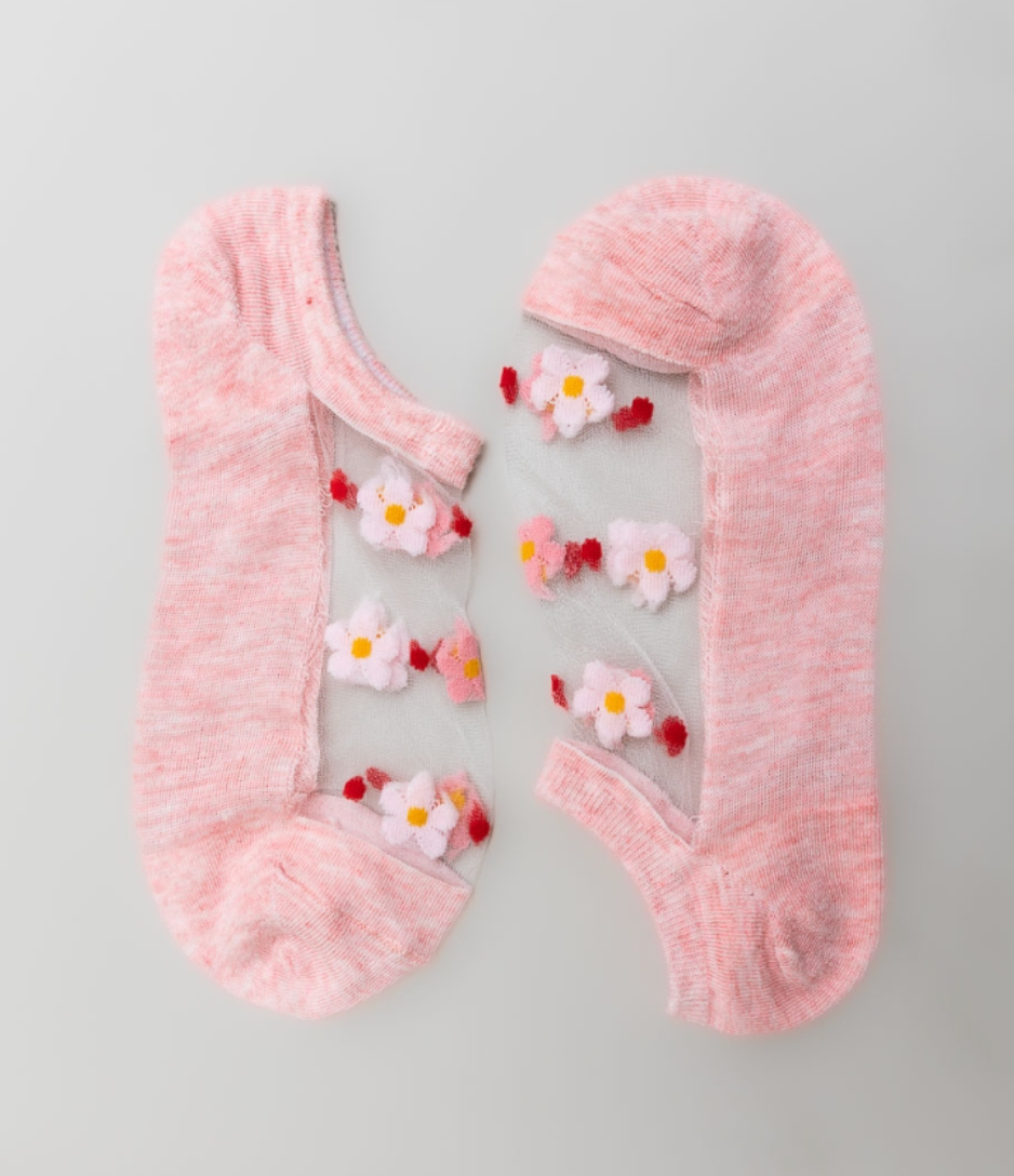Springtime Floral Mesh Socks