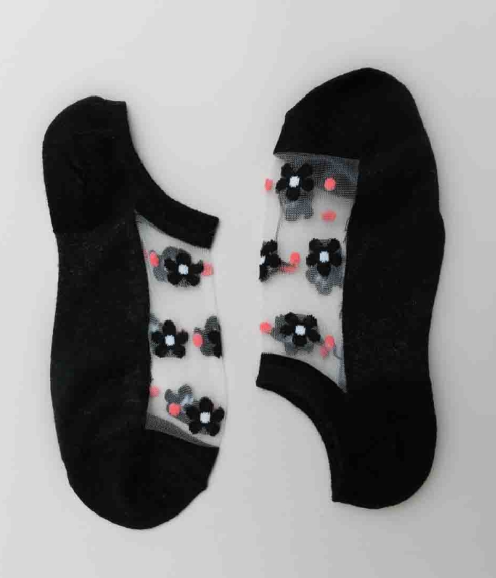 Springtime Floral Mesh Socks
