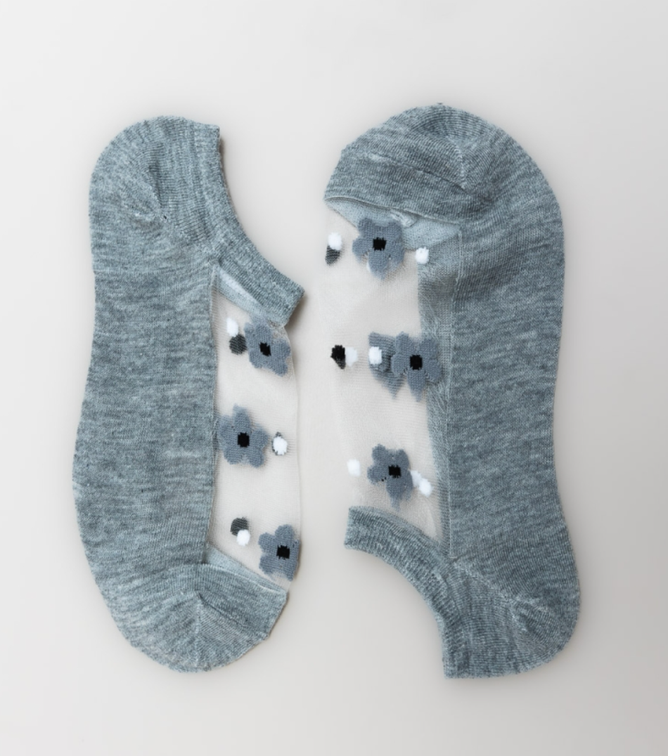 Springtime Floral Mesh Socks