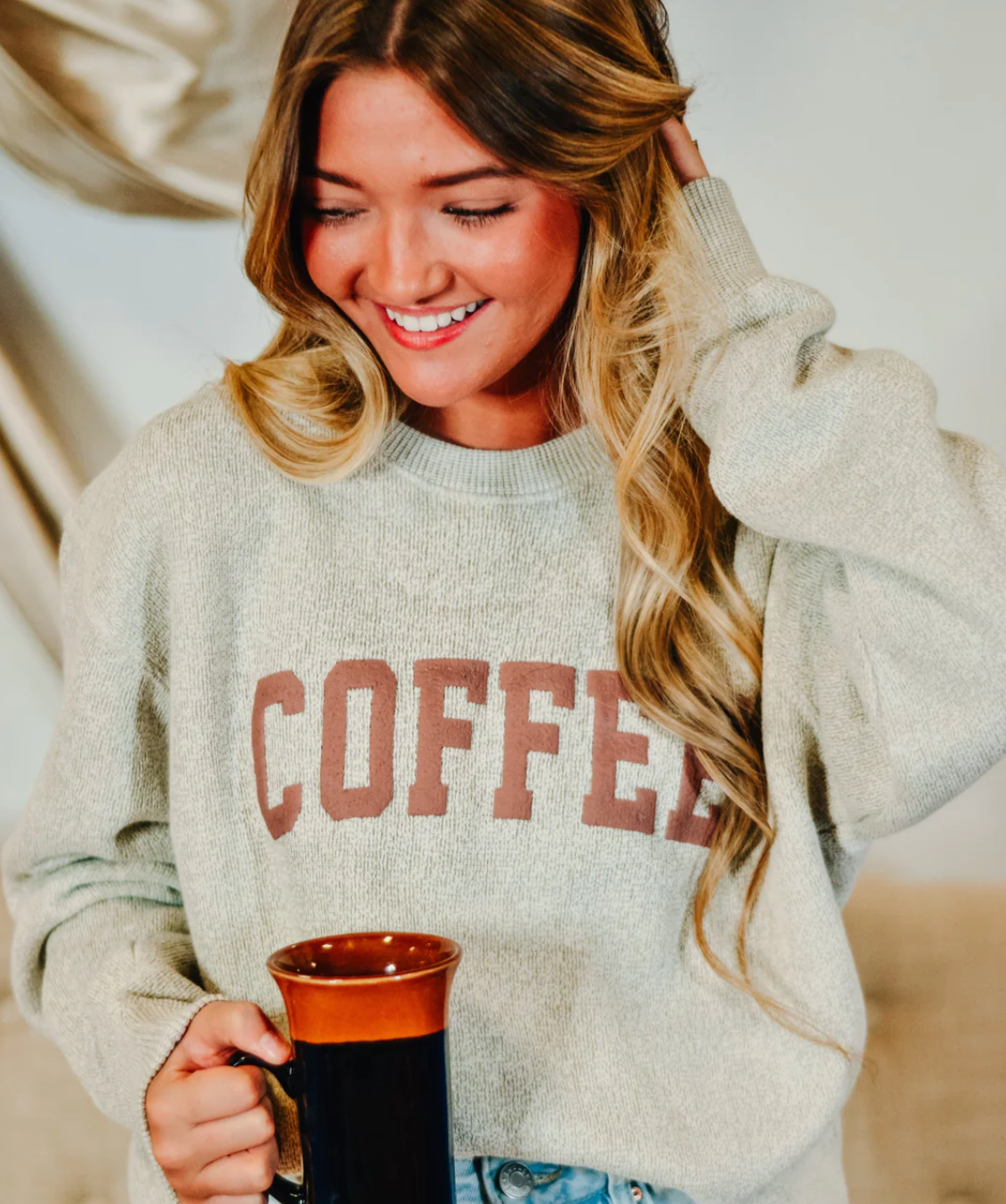 Luxe Puffer Sweater Coffee