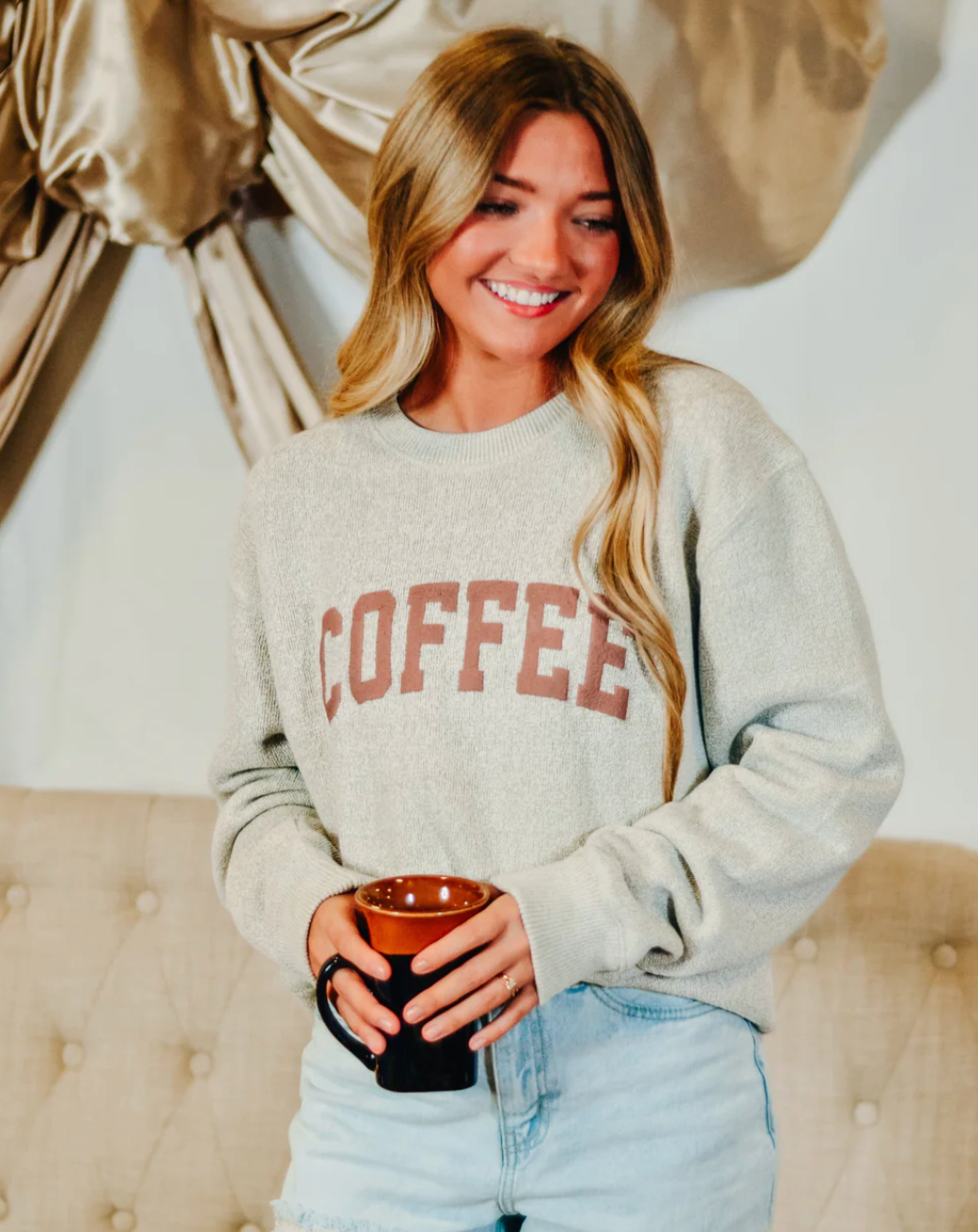 Luxe Puffer Sweater Coffee