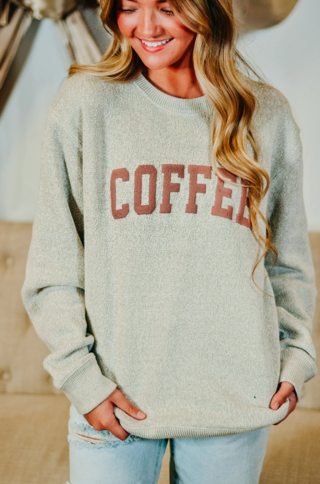Luxe Puffer Sweater Coffee