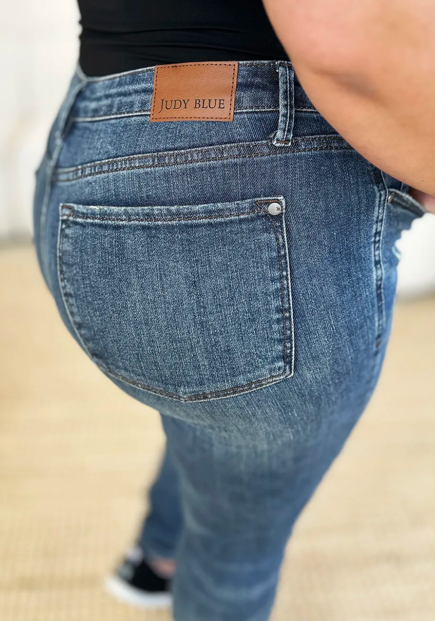 Charlie Tummy Control Distressed Skinny Jeans