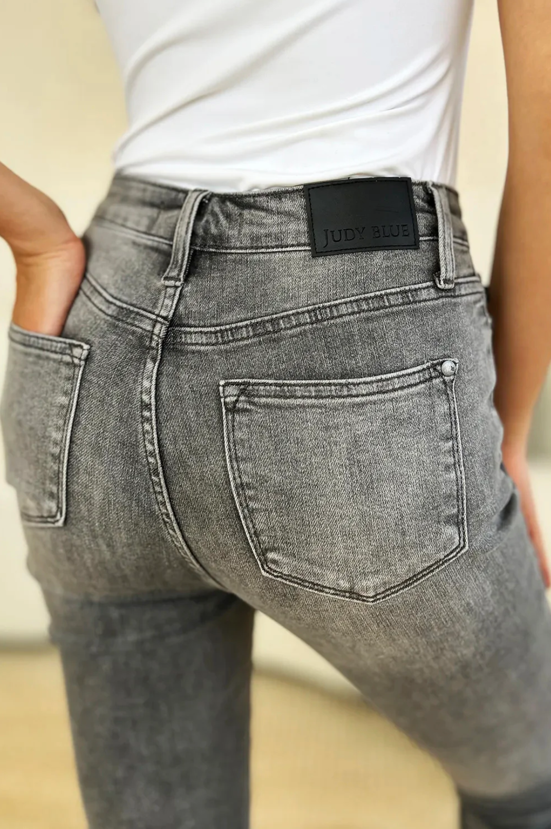 Judy Blue Full Size Button Fly High Waist Cuffed Capris