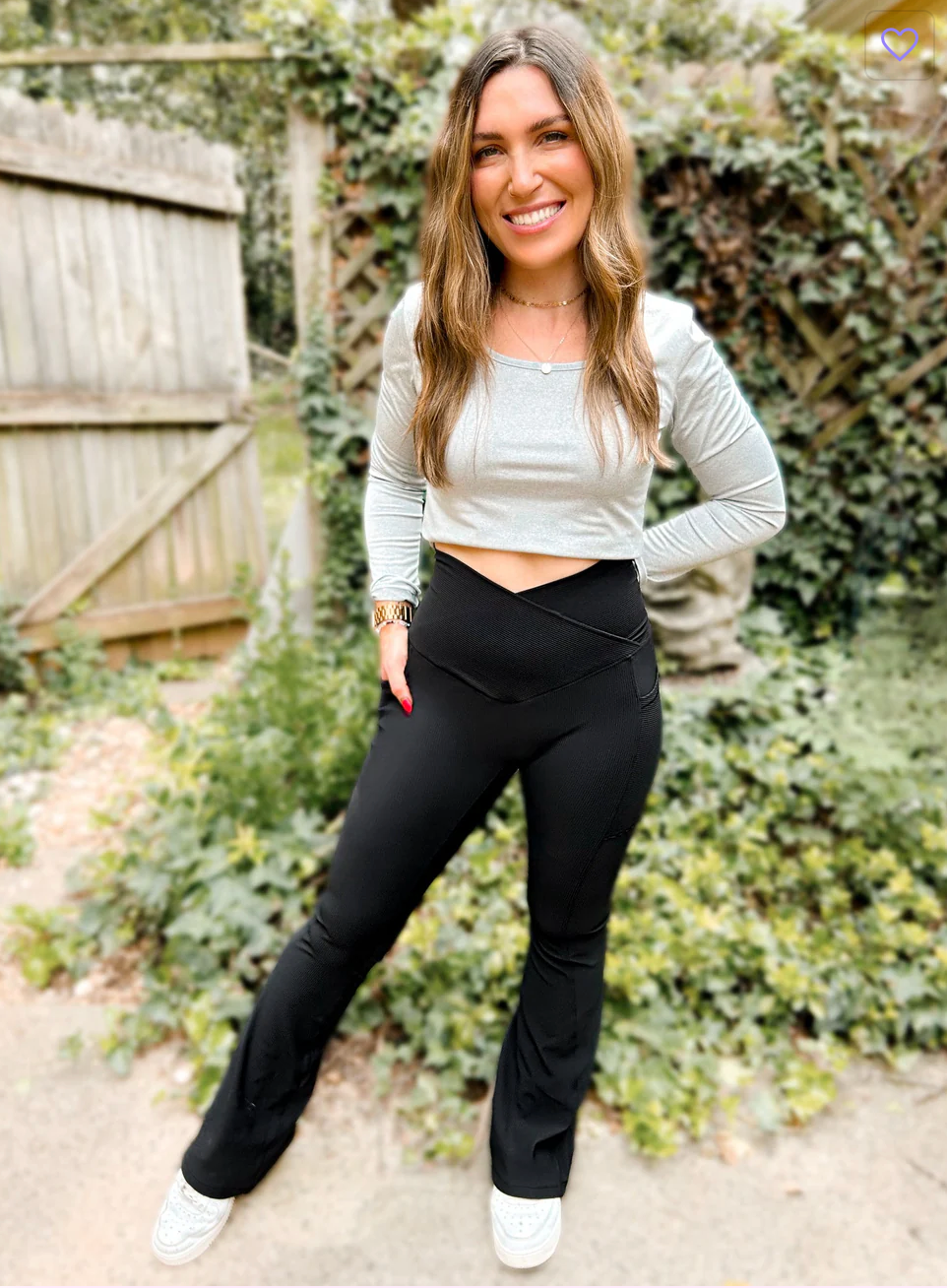 Molly Max Sculpt Ribbed Flare Legging in 2 Colors