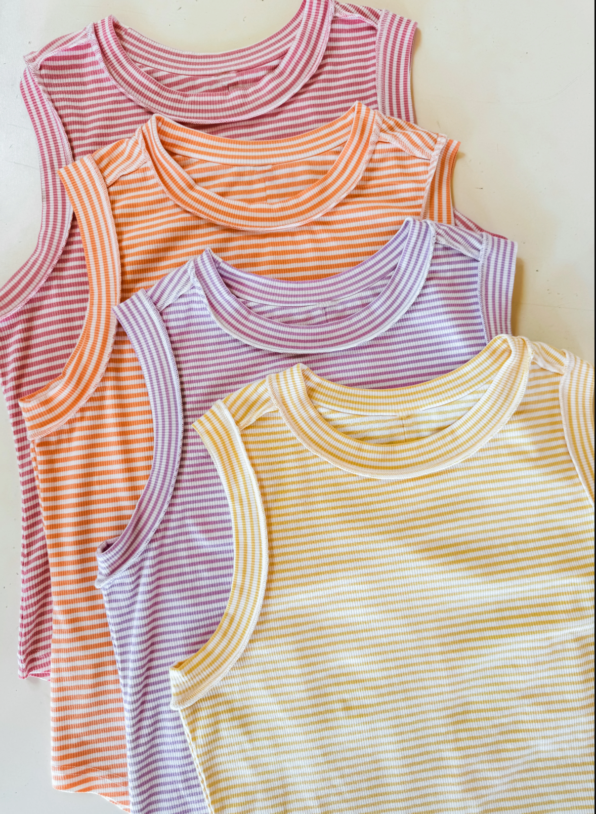 Summer Bianca Striped Ribbed Tank