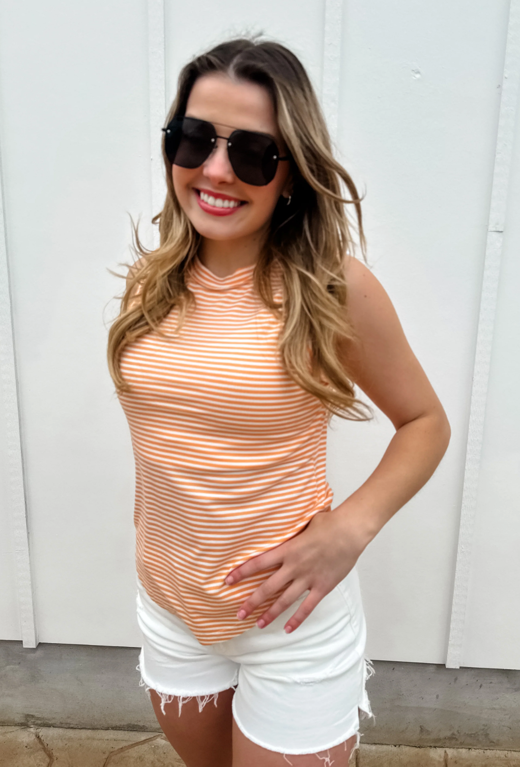 Summer Bianca Striped Ribbed Tank