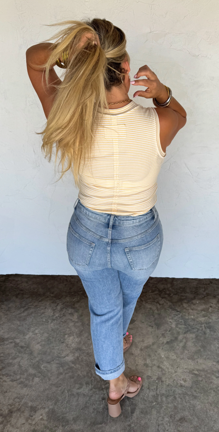 Summer Bianca Striped Ribbed Tank