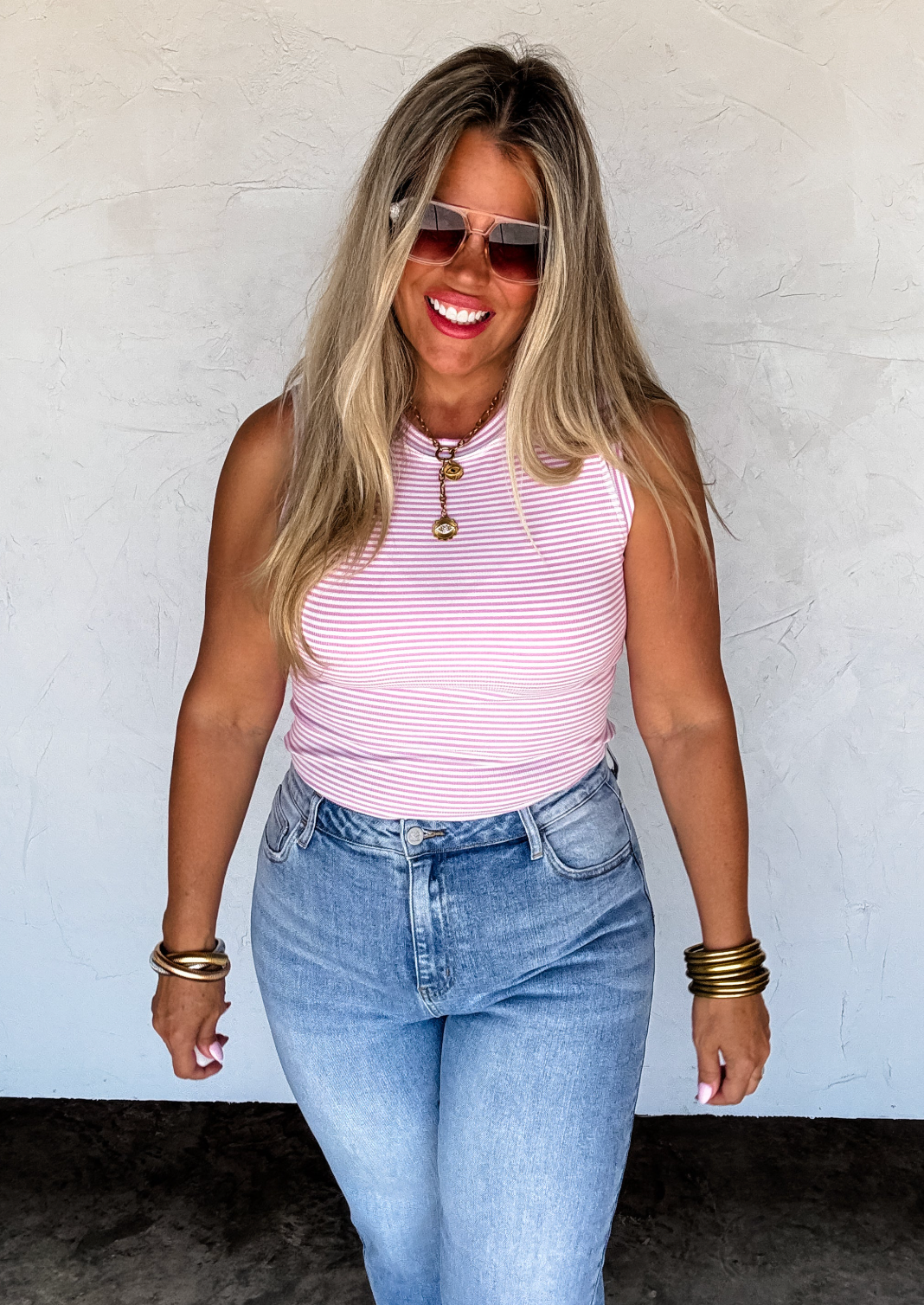 Summer Bianca Striped Ribbed Tank