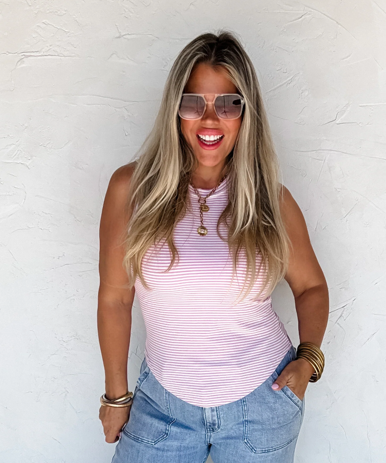 Summer Bianca Striped Ribbed Tank