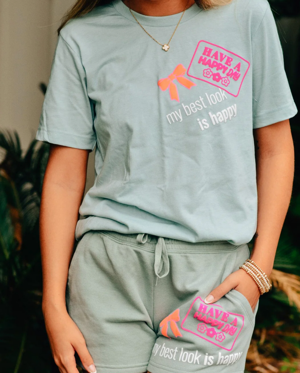 Happy Day Sage Tee by Southern Bliss