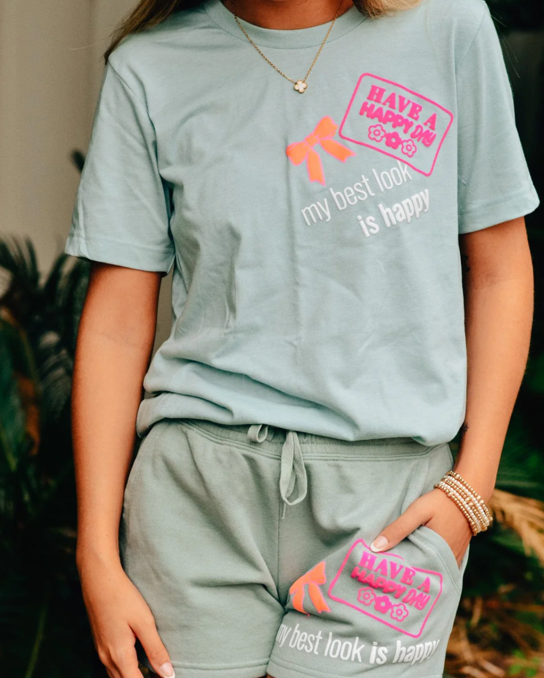 Happy Day Sage Tee by Southern Bliss