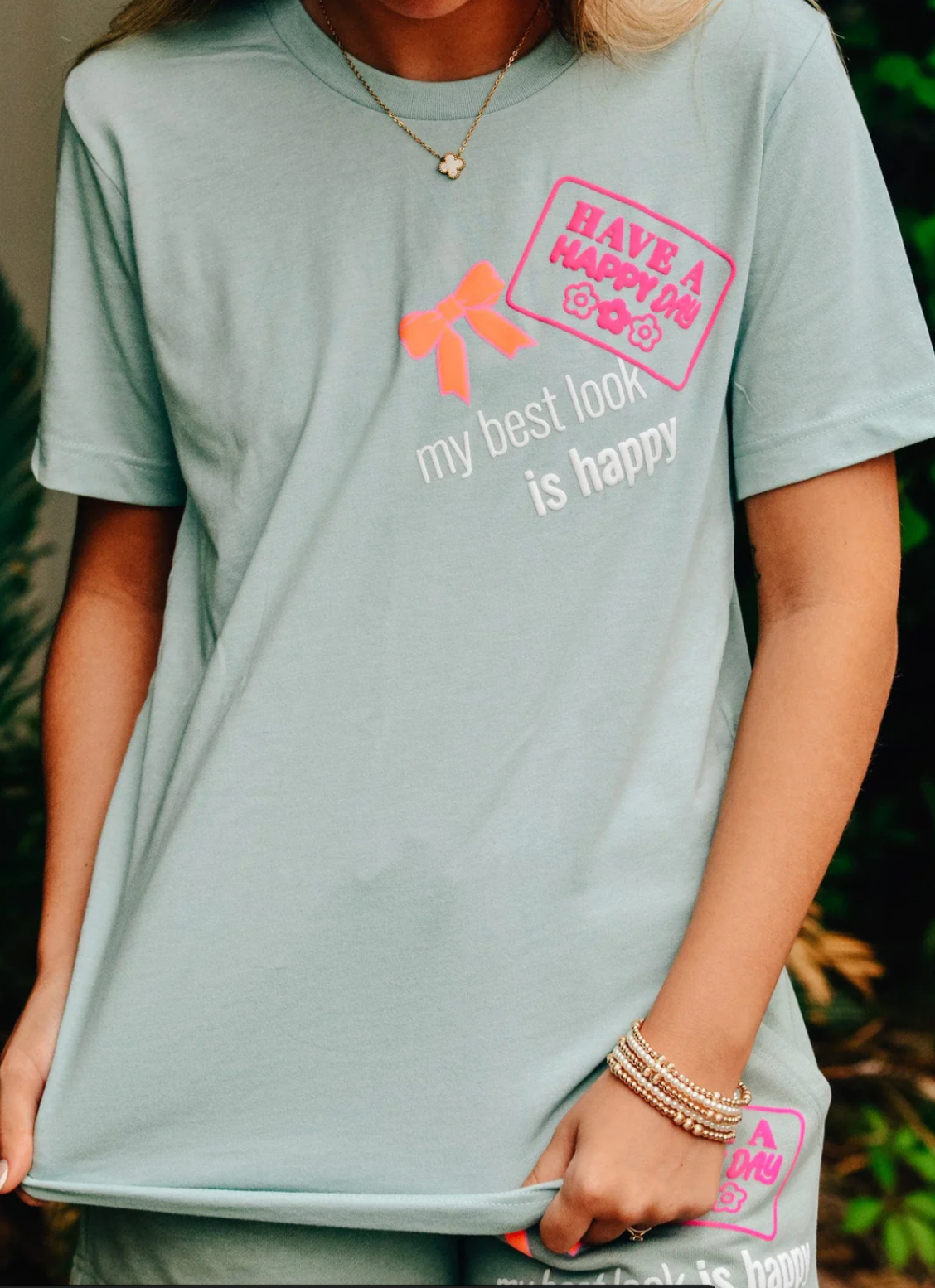 Happy Day Sage Tee by Southern Bliss