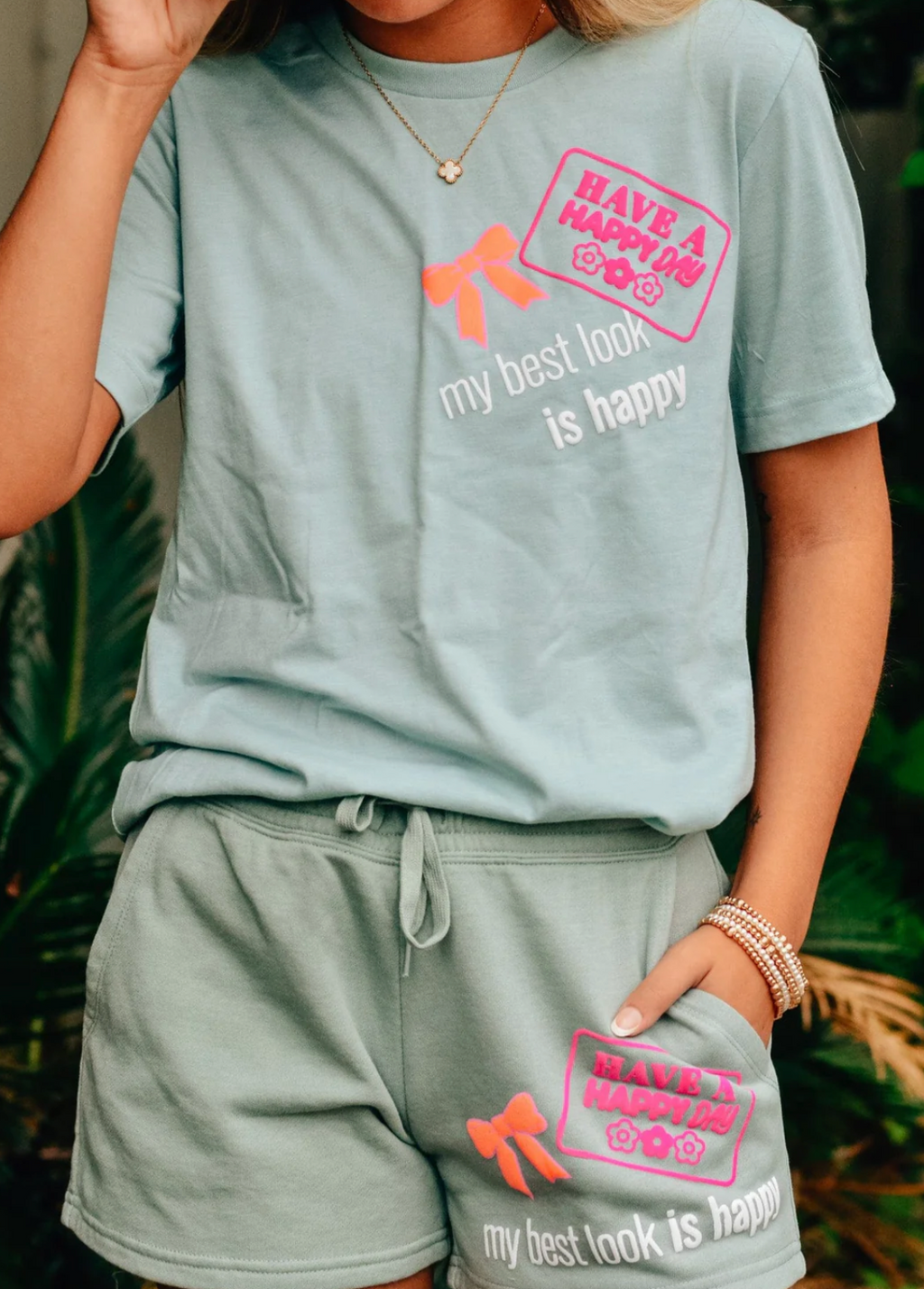 Happy Day Sage Tee by Southern Bliss