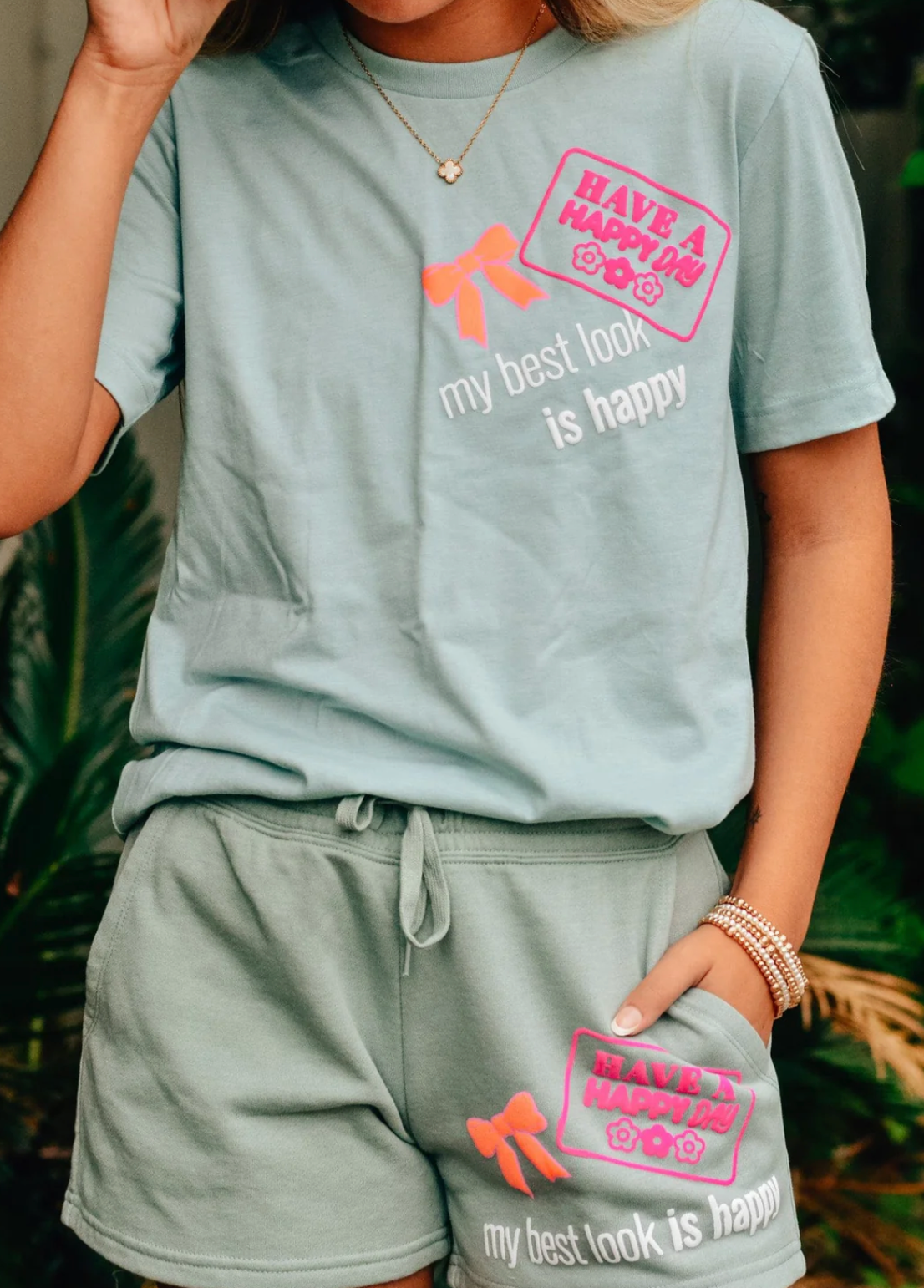 Happy Day Sage Tee by Southern Bliss