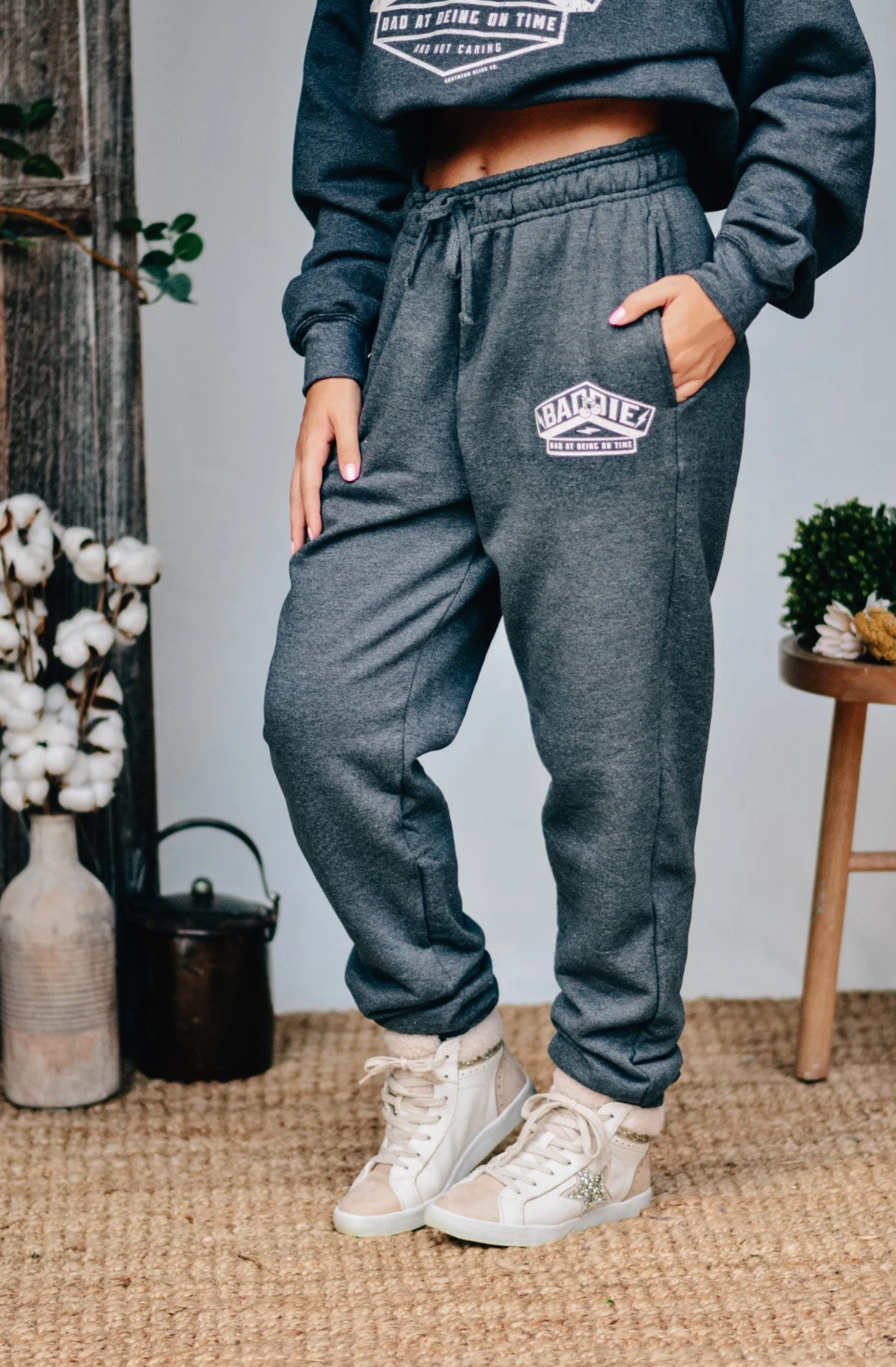 Baddie at Being on Time Joggers by Southern Bliss