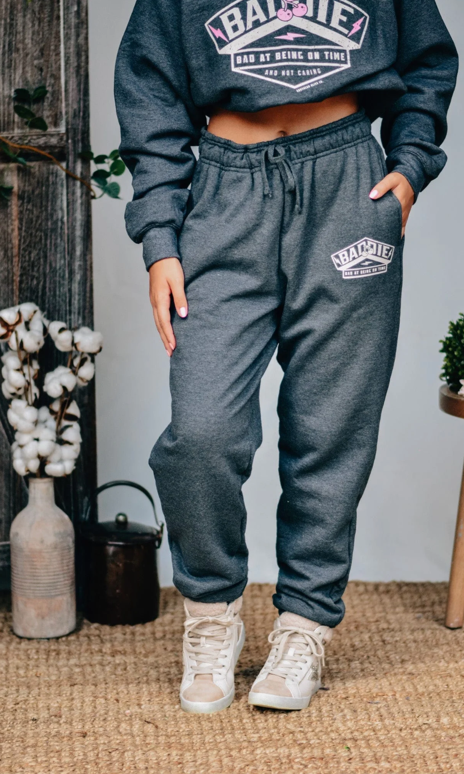 Baddie at Being on Time Joggers by Southern Bliss