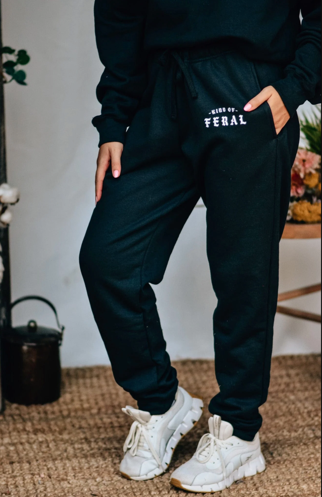 Kind of Feral Black Joggers by Southern Bliss
