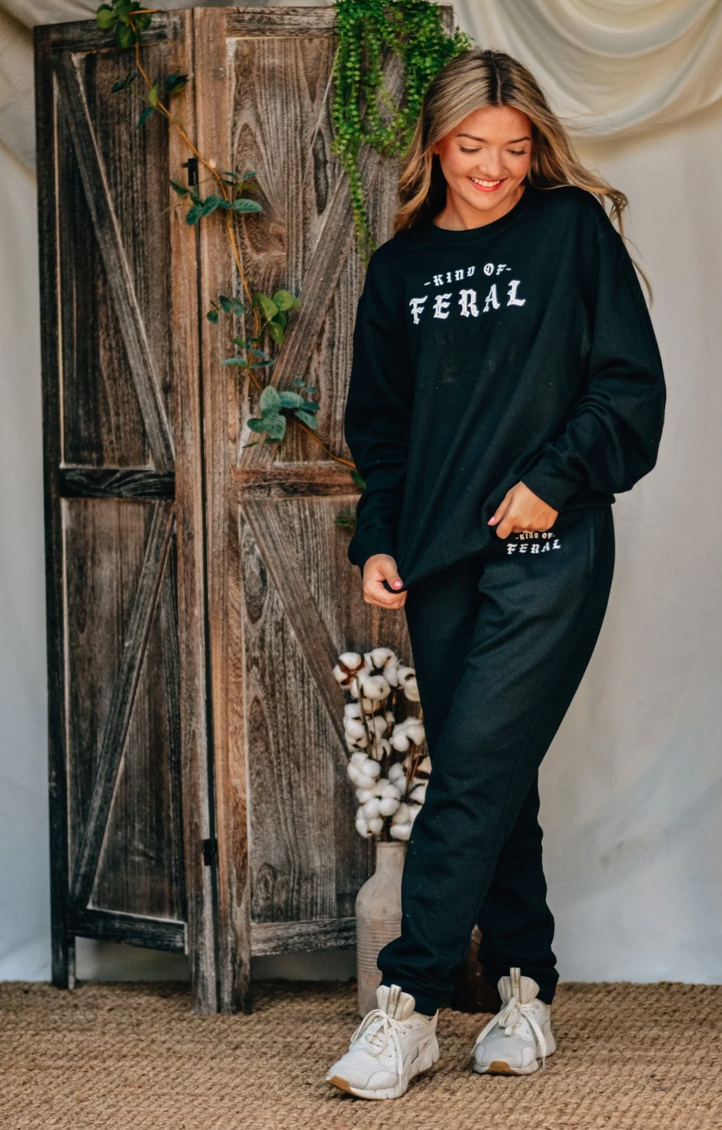 Kind of Feral Black Joggers by Southern Bliss