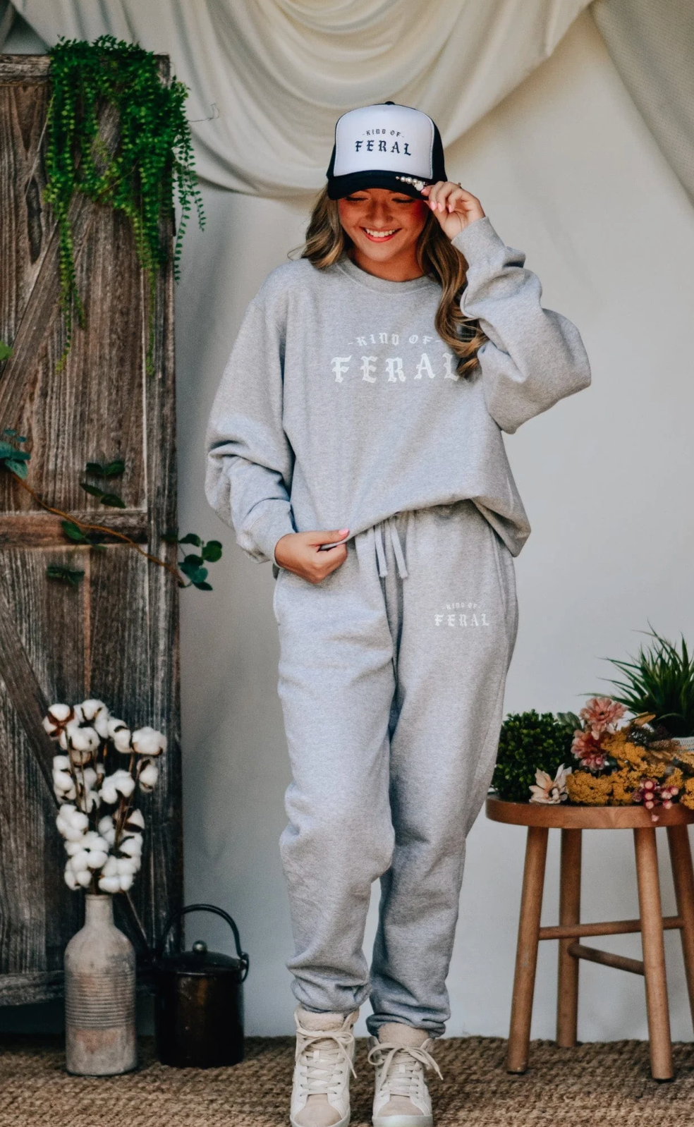 Kind of Feral Grey Joggers by Southern Bliss