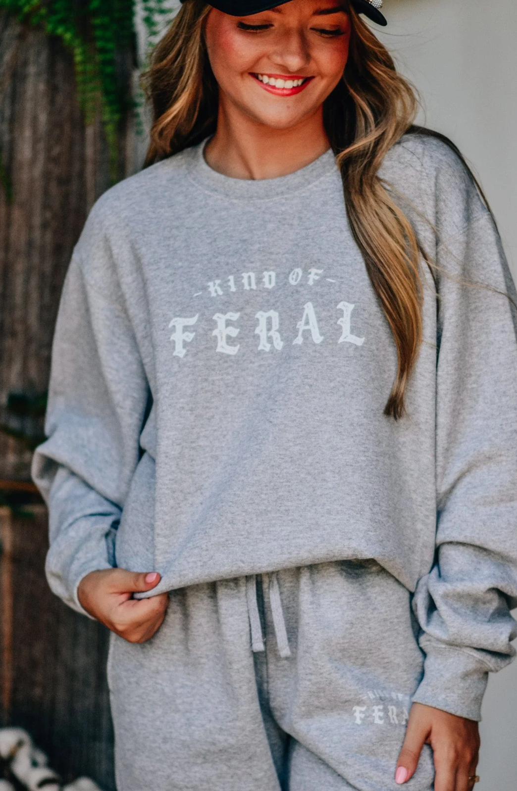 Kind of Feral Grey Crewneck by Southern Bliss