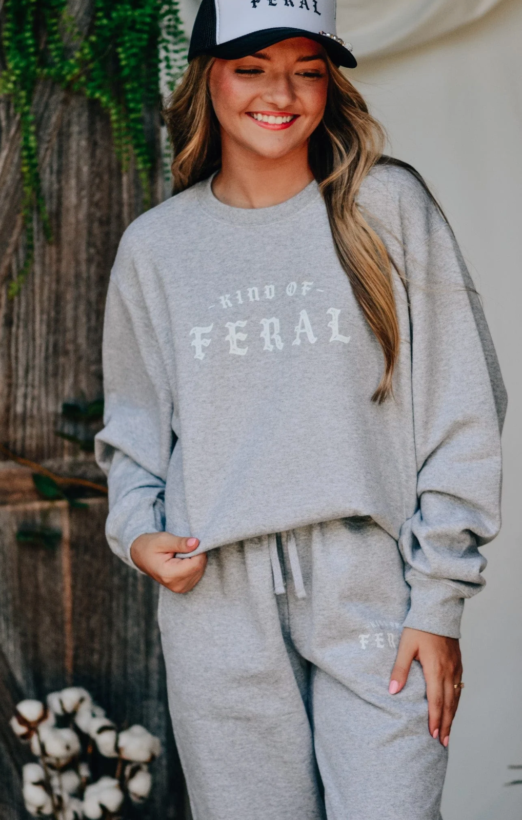 Kind of Feral Grey Crewneck by Southern Bliss