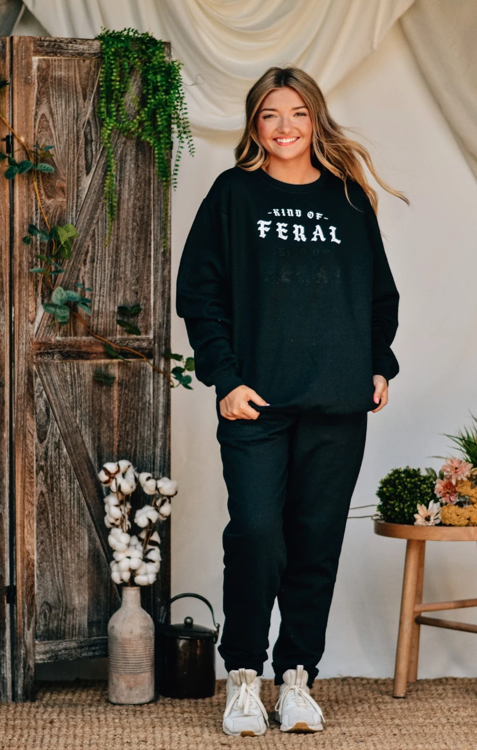 Kind of Feral Black Crewneck by Southern Bliss
